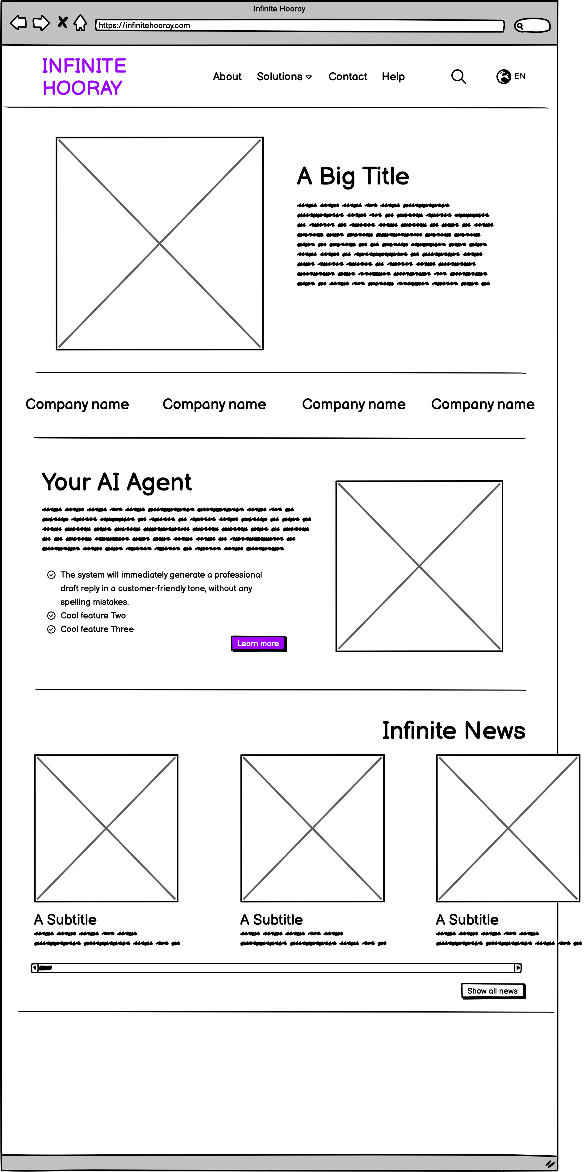 Wireframe of design suggestion