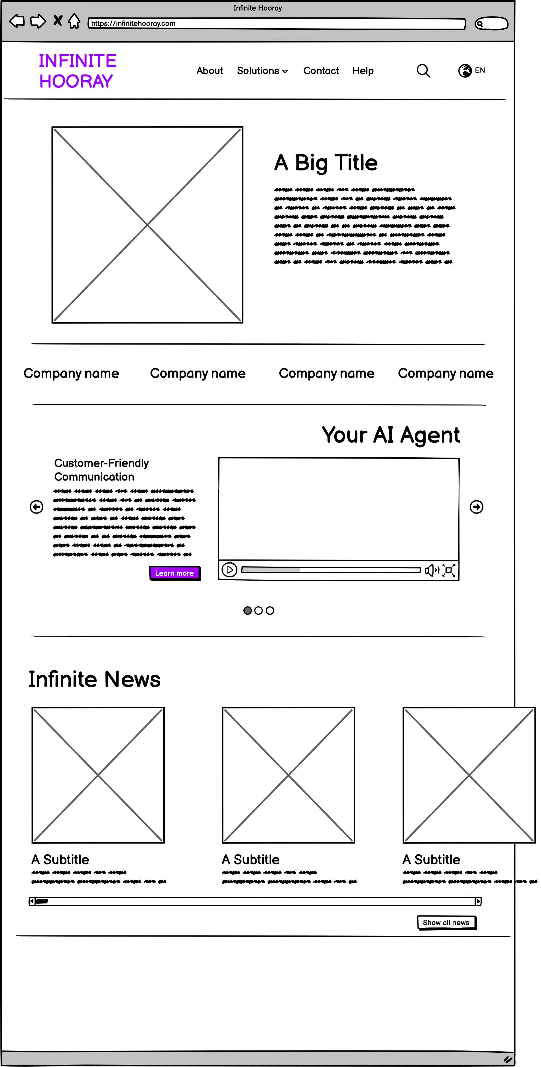 Wireframe of design suggestion